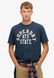 Superdry Rundhalsshirt ATHLETIC ESS TEE Dunkelblau/Blau