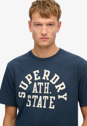 Superdry Rundhalsshirt ATHLETIC ESS TEE Dunkelblau/Blau