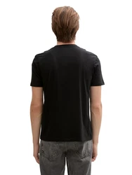 TOM TAILOR Denim T-Shirt mit Frontprint Schwarz/Grau/Khaki