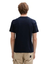 TOM TAILOR Denim T-Shirt mit Frontprint Dunkelblau/Hellblau