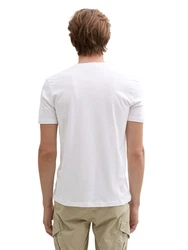 TOM TAILOR Denim T-Shirt mit Frontprint Weiß/Creme/Khaki/Beige