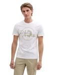 TOM TAILOR Denim T-Shirt mit Frontprint Weiß/Creme/Khaki/Beige