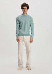 Hessnatur Strickpullover Bio-Baumwolle Hellblau/Türkis/Grün/Blau