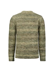 NO EXCESS Strickpullover Crewneck Jacquard Dunkelgrün