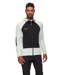 Mammut Fleecejacke Massone ML Hooded Jacket Dunkelrot/Weiß/Grau/Beige/Hellgrün/Hellgrau