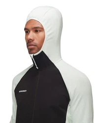 Mammut Fleecejacke Massone ML Hooded Jacket Dunkelrot/Weiß/Grau/Beige/Hellgrün/Hellgrau