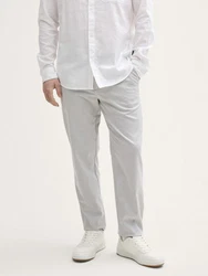 TOM TAILOR Denim Chinohose Regular Fit Grau/Weiß/Hellgrau/Khaki