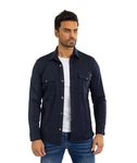 Denim Distriqt Langarmhemd Sportliches Herrenhemden mit Elasthan Navy
