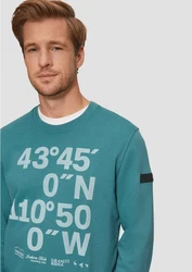 s.Oliver Sweatshirt mit Flock-Print Applikation Grün/Türkis