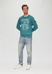 s.Oliver Sweatshirt mit Flock-Print Applikation Grün/Türkis