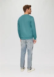s.Oliver Sweatshirt mit Flock-Print Applikation Grün/Türkis