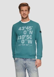 s.Oliver Sweatshirt mit Flock-Print Applikation Grün/Türkis