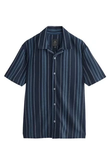 Next Kurzarmhemd Jersey-Hemd Blau/Dunkelblau/Hellblau Next Kurzarmhemd Jersey-Hemd Blau/Dunkelblau/Hellblau