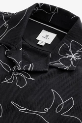 Next Kurzarmhemd Jersey-Hemd Schwarz/Blau/Lila/Orange