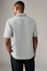 Next Kurzarmhemd Jersey-Hemd Grau/Hellgrau