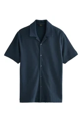 Next Kurzarmhemd Jersey-Hemd Blau/Dunkelblau