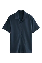 Next Kurzarmhemd Jersey-Hemd Blau/Dunkelblau