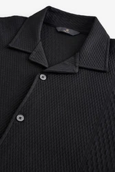 Next Kurzarmhemd Jersey-Hemd Schwarz/Grau/Dunkelgrau