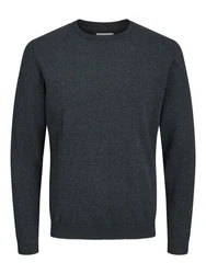 Jack & Jones Strickpullover JJEBASIC KNIT CREW NECK Dunkelgrau/Grau/Dunkelblau