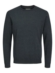 Jack & Jones Strickpullover JJEBASIC KNIT CREW NECK Dunkelgrau/Grau/Dunkelblau