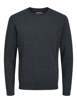 Jack & Jones Strickpullover JJEBASIC KNIT CREW NECK Dunkelgrau/Grau/Dunkelblau