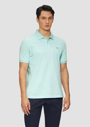 Kurzarmshirt Poloshirt aus Baumwollpiqu Logo