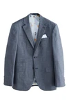 Next Sakko Strukturierte Regular Fit Paspelierte Anzugweste Grau/Hellblau/Blau