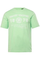 Men Plus T-Shirt Halbarm Brustprint Türkis/Grün/Hellgrün/Neonfarben