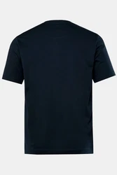 Men Plus T-Shirt Halbarm Brustprint Dunkelblau/Schwarz