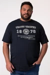 Men Plus T-Shirt Halbarm Brustprint Dunkelblau/Schwarz