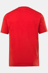 Men Plus T-Shirt Halbarm Brustprint Dunkelrot/Rot