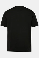 Men Plus T-Shirt Halbarm Brustprint Schwarz/Braun