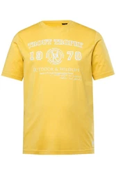Men Plus T-Shirt Halbarm Brustprint Gelb/Gold