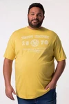Men Plus T-Shirt Halbarm Brustprint Gelb/Gold