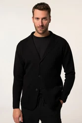 JP1880 Poloshirt Strickblazer FLEXNAMIC Milanostrick Schwarz/Dunkelrot
