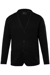 JP1880 Poloshirt Strickblazer FLEXNAMIC Milanostrick Schwarz/Dunkelrot