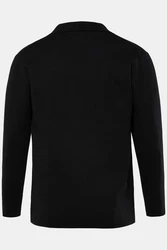 JP1880 Poloshirt Strickblazer FLEXNAMIC Milanostrick Schwarz/Dunkelrot
