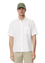 Marc O'Polo Leinenhemd mit Brusttasche Weiß/Creme