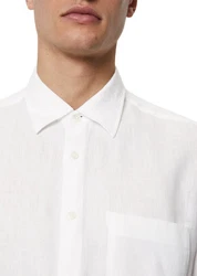 Marc O'Polo Leinenhemd mit Brusttasche Weiß/Creme