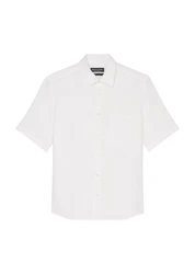 Marc O'Polo Leinenhemd mit Brusttasche Weiß/Creme
