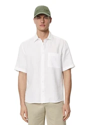 Marc O'Polo Leinenhemd mit Brusttasche Weiß/Creme