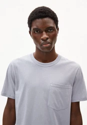 Armedangels T-Shirt MAARKOS POCKET Grau/Hellblau/Blau/Hellgrau