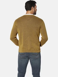 Jan Vanderstorm Strickpullover KEIMO Gelb/Dunkelgrün/Braun/Beige/Khaki