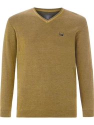 Jan Vanderstorm Strickpullover KEIMO Gelb/Dunkelgrün/Braun/Beige/Khaki