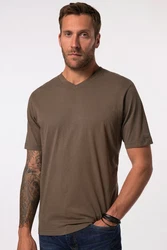 JP1880 T-Shirt Basic V-Ausschnitt Khaki/Dunkelgrün/Dunkelbraun/Grau
