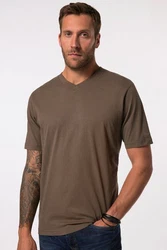 JP1880 T-Shirt Basic V-Ausschnitt Khaki/Dunkelgrün/Dunkelbraun/Grau