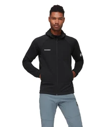Mammut Fleecejacke Massone ML Hooded Jacket Schwarz/Dunkelrot