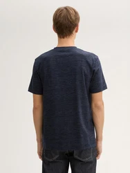 TOM TAILOR T-Shirt mit Logo Print Dunkelblau/Hellblau/Blau