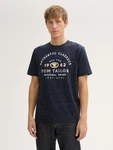 TOM TAILOR T-Shirt mit Logo Print Dunkelblau/Hellblau/Blau