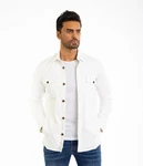 Denim Distriqt Langarmhemd Sportliches Herrenhemden mit Elasthan Weiß